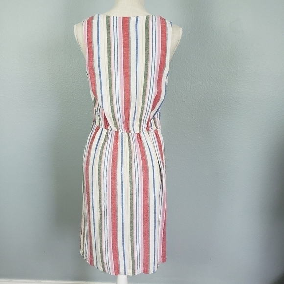 OLD NAVY Linen Blend Striped Button Front Dress Sz S - Picture 7 of 10